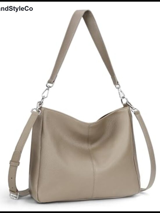 Handbags - Genuine Leather Hobo Shoulder Crossbody Bag for Women Medium